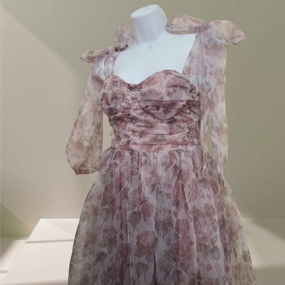 Petal & Pup Pink Floral Midi Dress - Picture 9 of 11